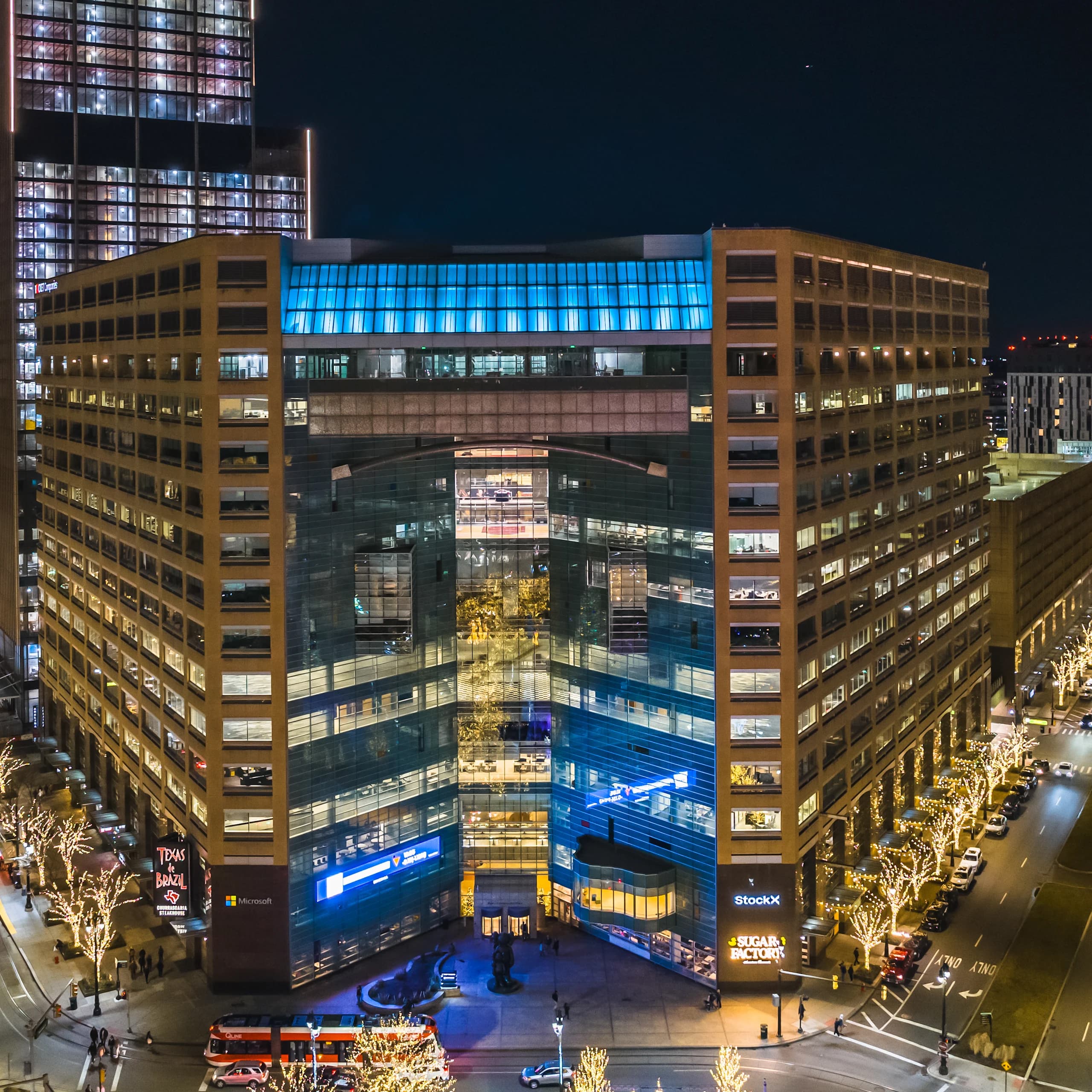 Exterior view of the front of the One Campus Martius building.